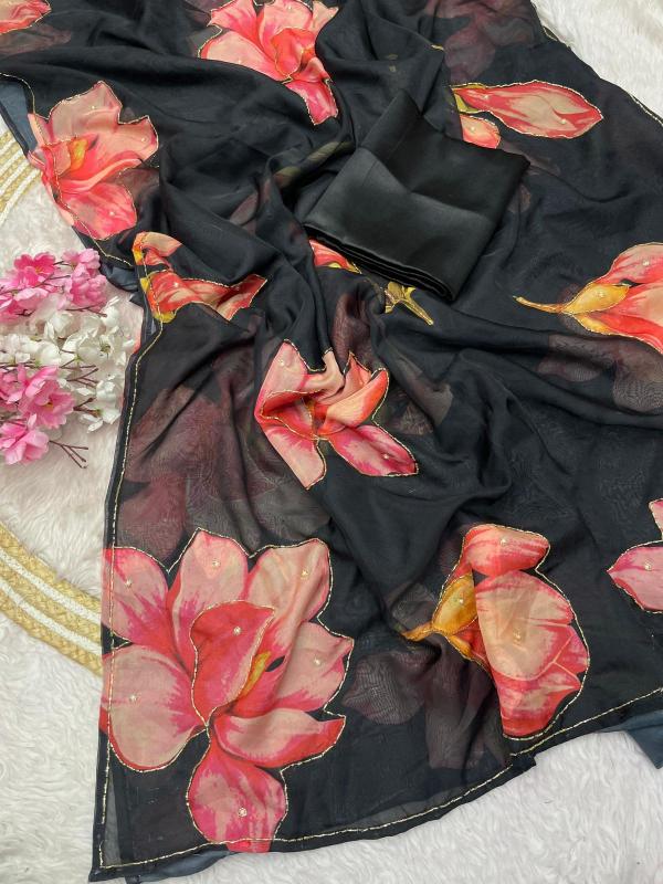 Svara floral digital print saree wholesale clothing india
